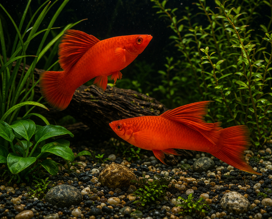Blood red Cauliflower Sabertail (Xiphophorus helleri)