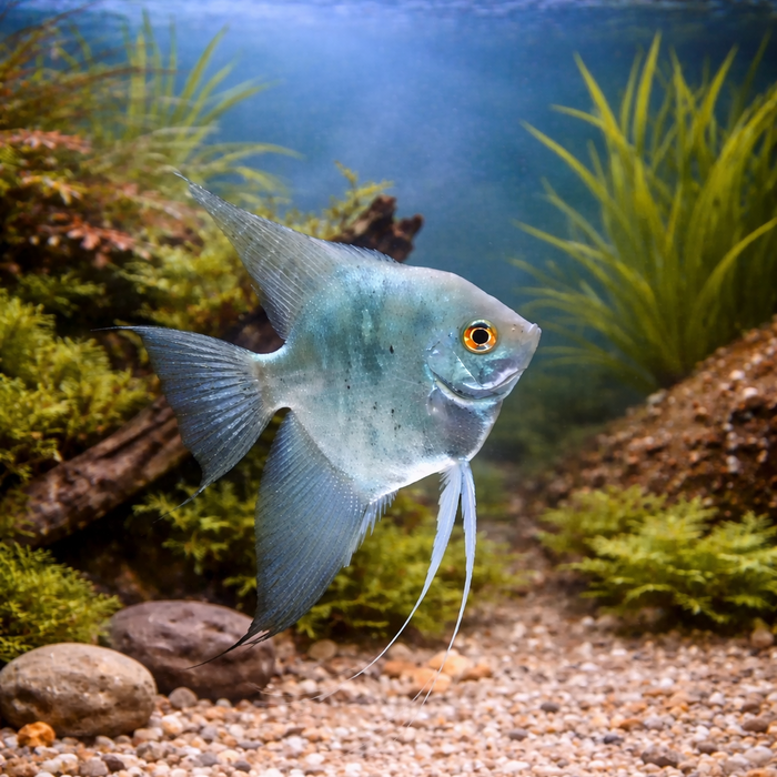 Smokey Blue Angelfish (Pterophyllum scalare sp)