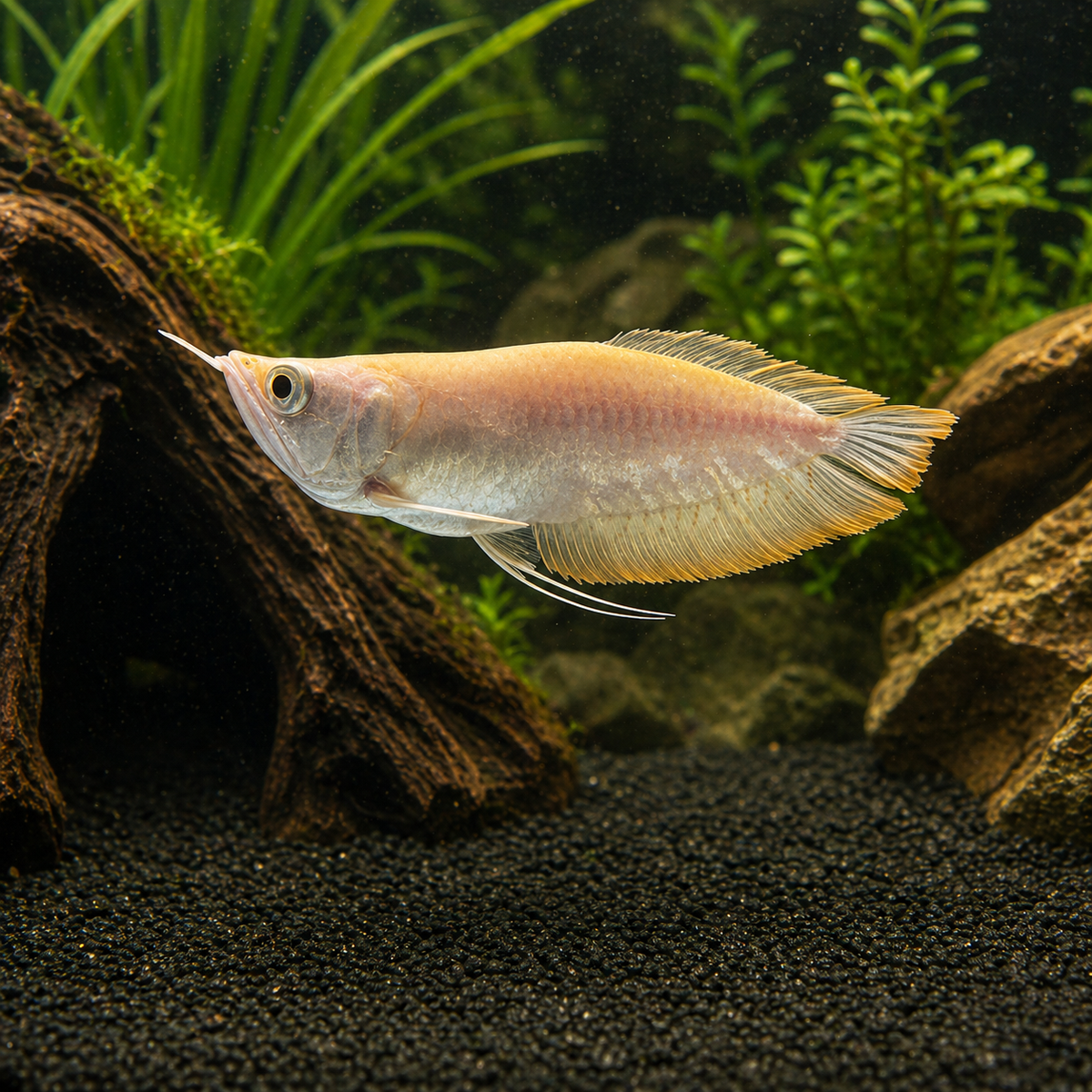 Short Body Albino Silver Arowana (Osteoglossum bicirrhosum) — Predatory ...