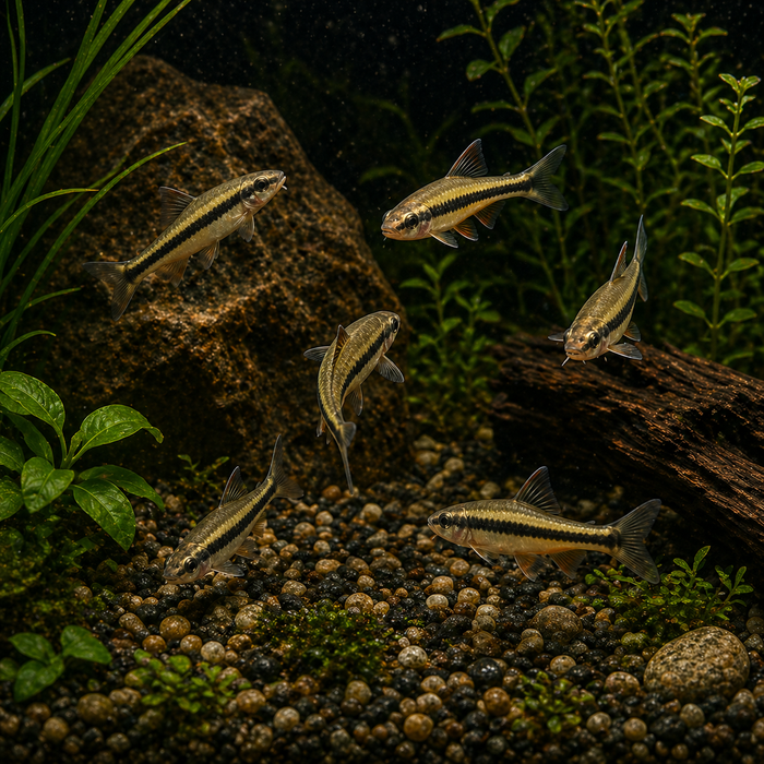 Chinese Neon Golden Stripe Sharks (Sarcocheilichthys parvus)