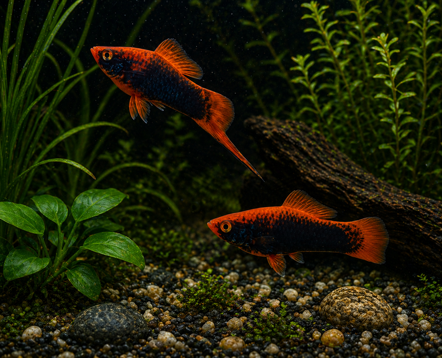 Red Hamburg Hifin Molly (xiphophorus hellerii)