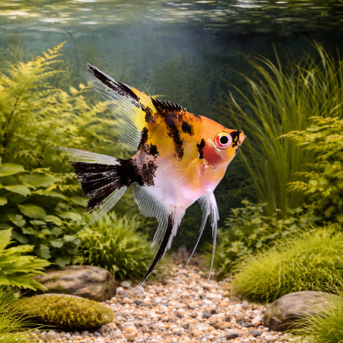 Red Devil koi Angelfish (Pterophyllum scalare)