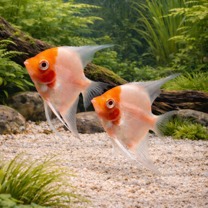 Albino Red Cap Angelfish (Pterophyllum scalare)