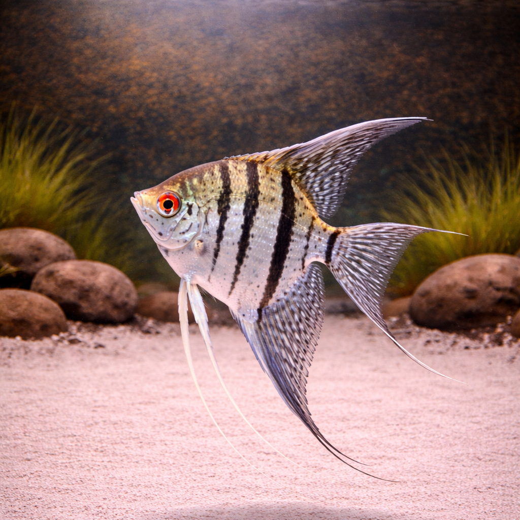洋楽 Angelfish Blue Zebra Snakeskin Angelfish (Pterophyllum scalare sp