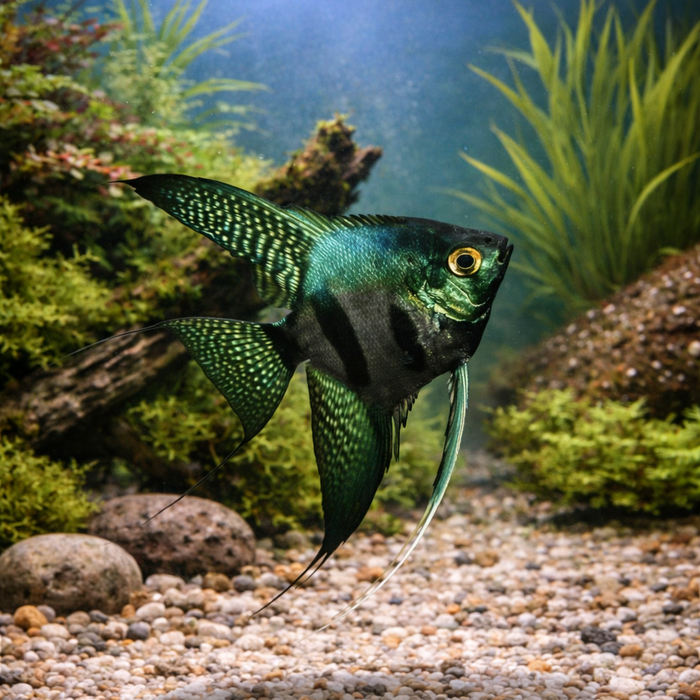 Green Face Pinoy Angelfish (Pterophyllum scalare)
