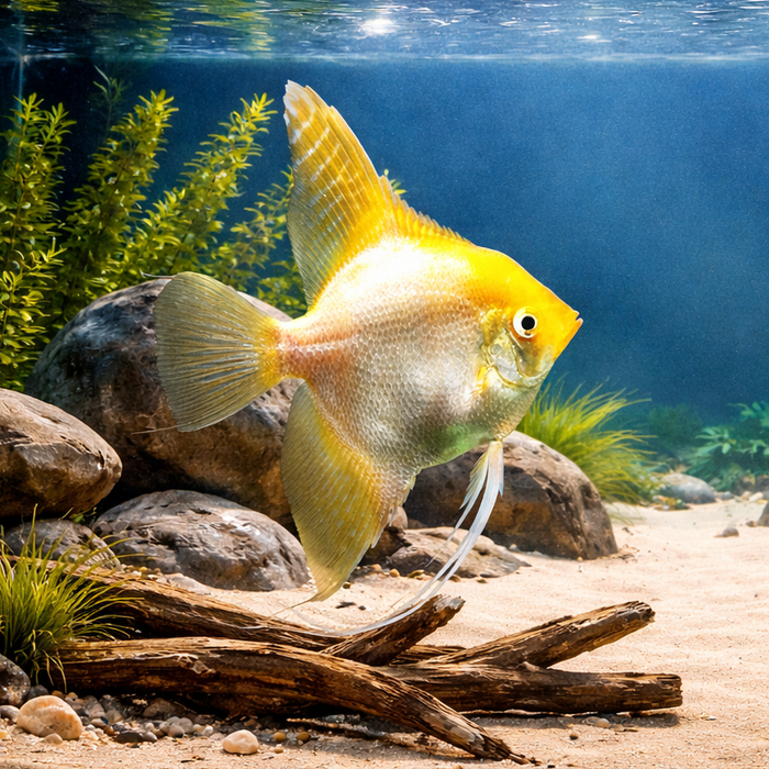 Golden Angelfish (Pterophyllum scalare)
