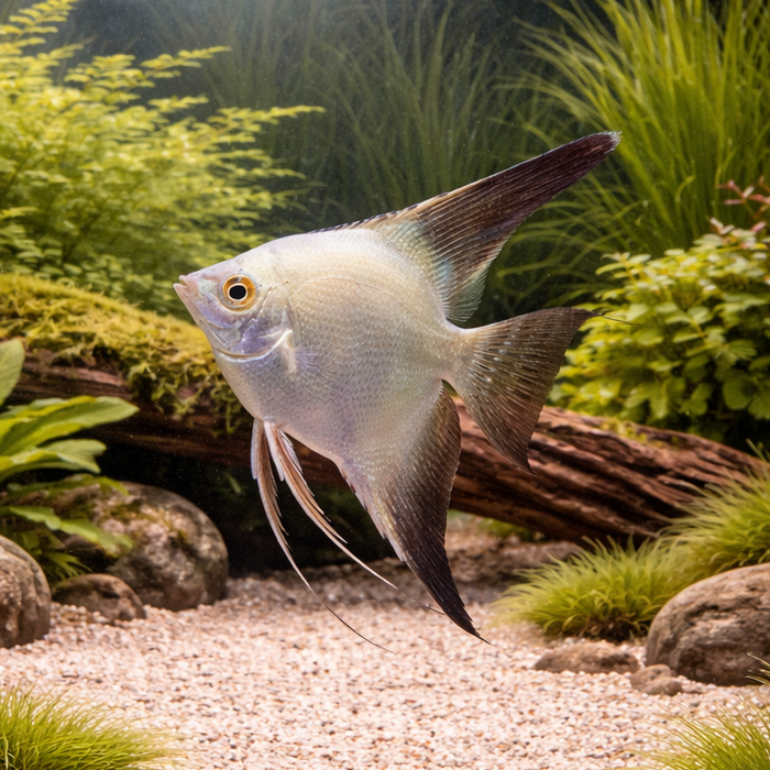 Bulgarian Green Seal Point Angelfish (Pterophyllum scalare sp)