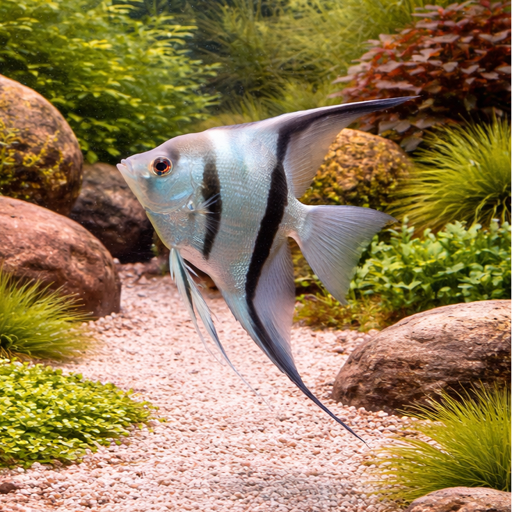 Blue Diamond Pinoy Angelfish (Pterophyllum scalare sp) — Predatory Fins