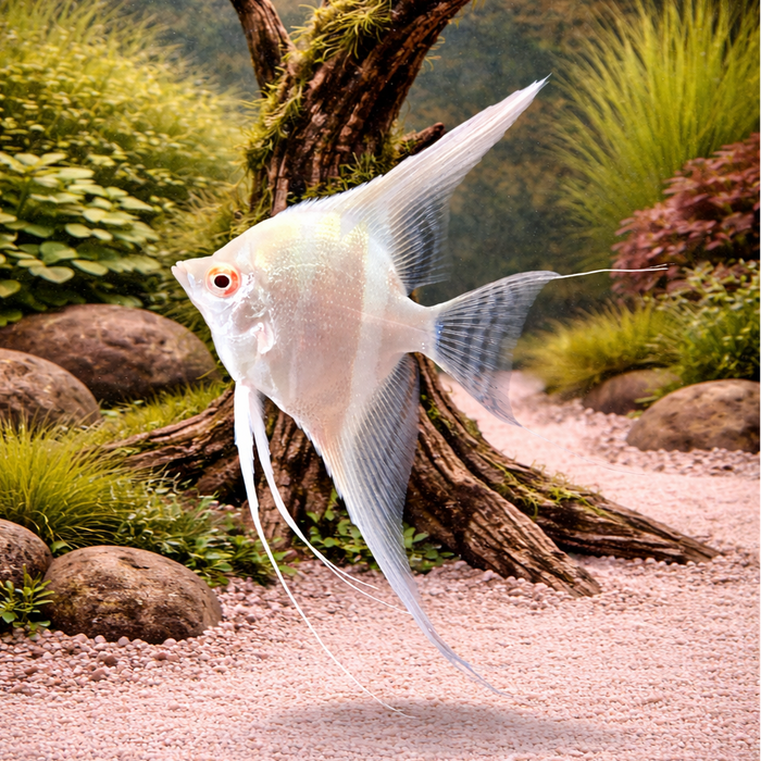 Albino Dantum Angelfish (Pterophyllum altum sp)