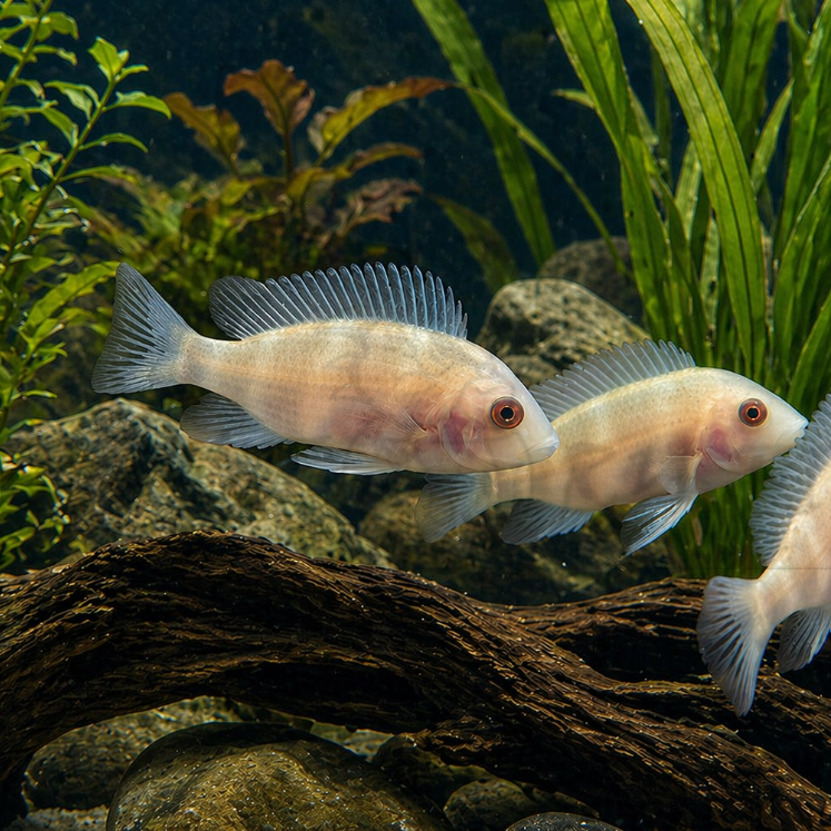 Albino Blue Frontosa (Cyphotilapia frontosa) — Predatory Fins